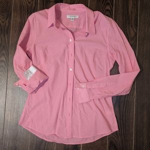 Banana Republic Pink Striped Dress Shirt Ladies 10